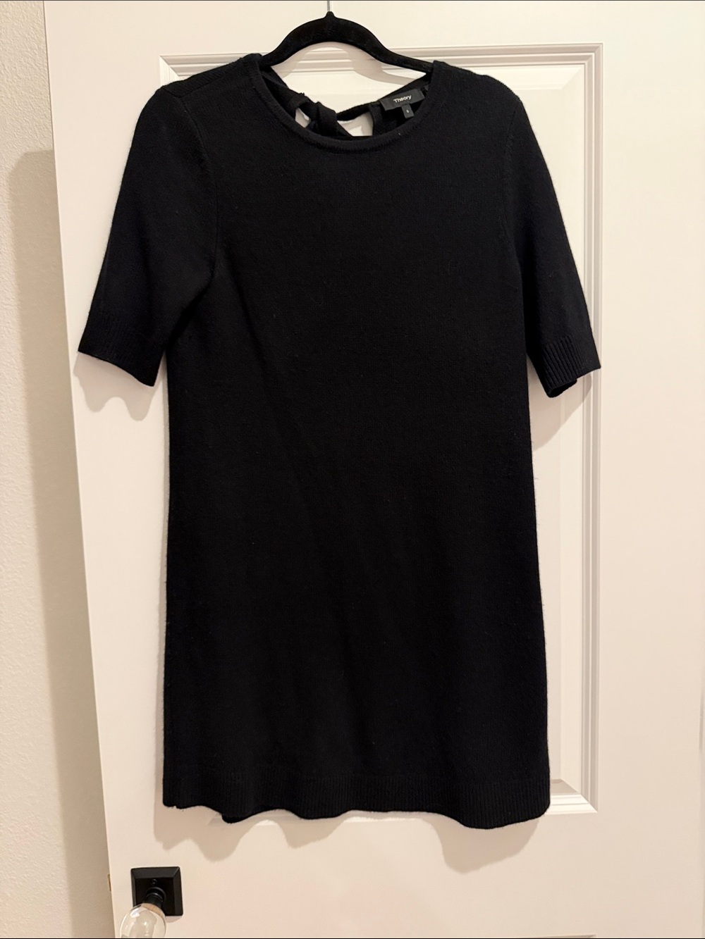Theory cashmere Black Short Sleeve Knit Dress